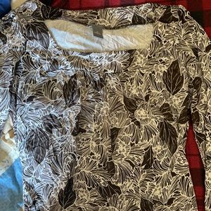 Long sleeved shirt brown and white